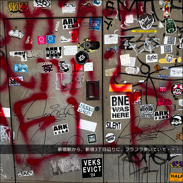 新宿駅から、新宿3丁目辺りに、フラフラ歩いていて